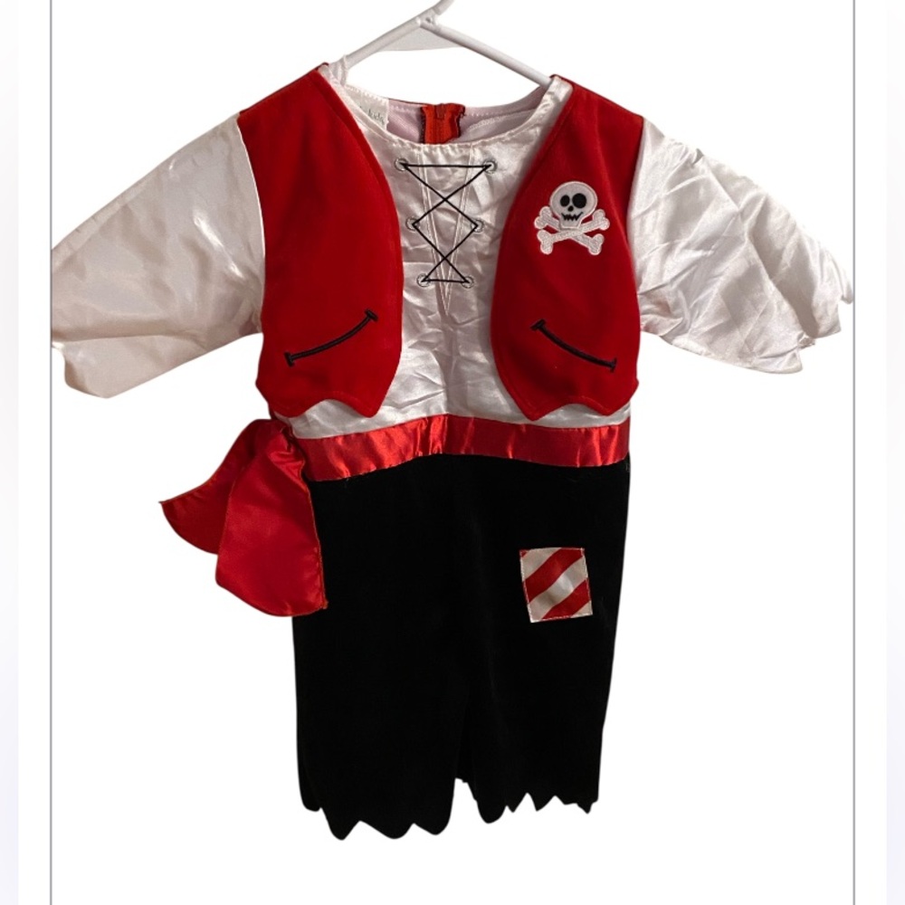 Koala Kids Pirate Costume - Red, White, and Black. Size 12 months